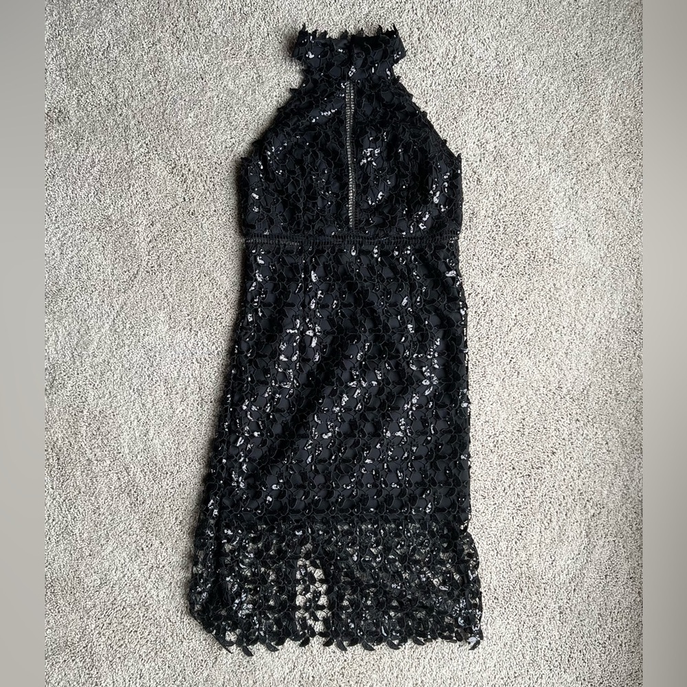 Black Bardot Evening Dress, Size M